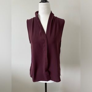 Monk & Lou Size Small Burgundy Sleeveless Blouse